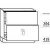 Ondiepe onderkast 1 korf, 1 korf met Tipmatic softclose