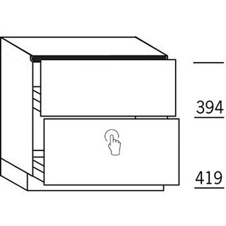 Greeploos OneLine Onderkast OneLine met korven - hoogte 84,5 cm