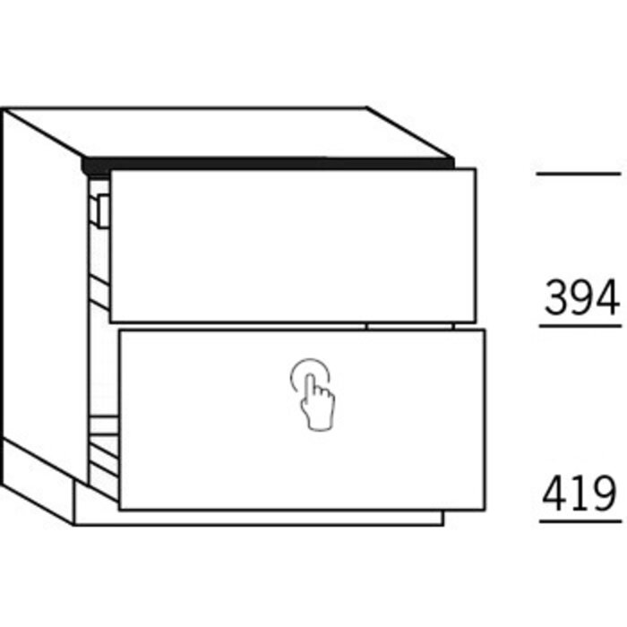 Greeploos OneLine Onderkast OneLine met korven en binnenlade