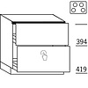 Onderkast voor inbouw kookplaat, 1 korf, 1 korf met Tipmatic softclose