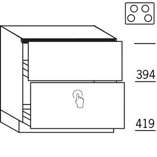 HÄCKER Systemat Onderkast OneLine voor kookplaat