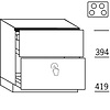Onderkast voor inbouw kookplaat, 1 binnenlade, 1 speciale korf, 1 korf met Tipmatic softclose
