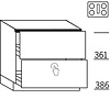 Onderkast voor inbouw kookplaat met afzuiging, 1 korf, 1 korf met Tipmatic softclose