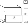 Onderkast voor spoelbak, 1 binnenblende, 1 korf 46,0cm diep, 1 korf 56,0cm diep met Tipmatic softclose