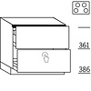 Onderkast voor inbouw kookplaat, 1 binnenlade, 1 speciale korf, 1 korf met Tipmatic softclose