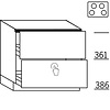 Onderkast voor inbouw kookplaat, 1 korf, 1 korf met Tipmatic softclose