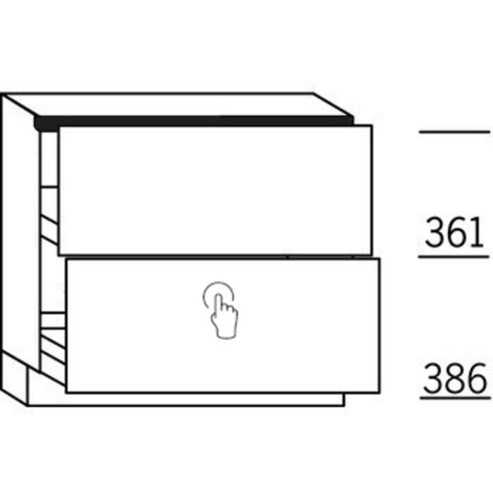 Systemat 'greeploos OneLine' Ondiepe onderkast OneLine met korven