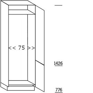 Systemat 'met greep' Hoge kast voor koeler - hoogte 221 cm