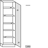 Staande kast 195,0cm korpushoogte, 1 metaal-raamdeur zwart met glas