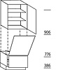 Staande kast 208,0cm korpushoogte, 1 opzetkast, 1 front voor vaatwasser, 1 onderbouwkast
