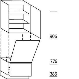 HÄCKER Systemat Hoge kast voor vaatwasser op kniehoogte