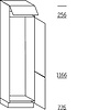 Staande kast 221 cm hoog, 1 klepdeur, 2 deuren met nis 178 - 179 cm hoog