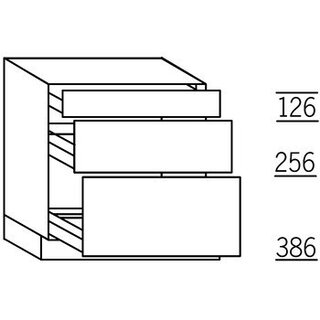 Greep op front Onderkast met korven en lade - hoogte 78 cm