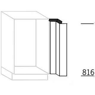 Systemat 'greeploos' Hoekpasstuk 90° voor loze hoek onderkasten