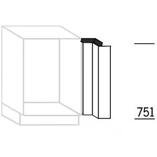Systemat 'greeploos' Hoekpasstuk 90° voor loze hoek onderkasten