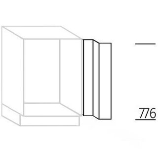 Systemat 'met greep' Hoekpasstuk 90° voor loze hoek onderkasten