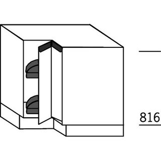 Systemat 'greeploos' Hoekonderkast met carrousel