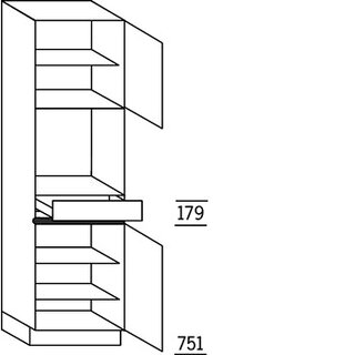 Prog. greeploos Hoge kast voor oven - hoogte 208 cm