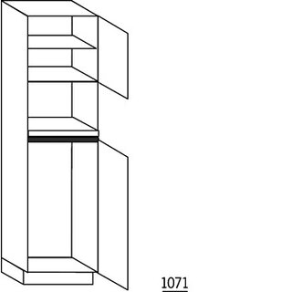 Greeploos Hoge kast voor koeler en oven - hoogte 221 cm