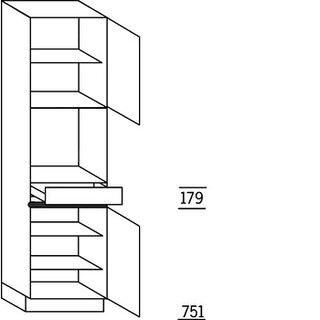 Greeploos Hoge kast voor oven - hoogte 221 cm