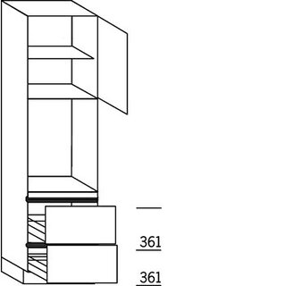 Prog. greeploos Hoge kast voor oven - hoogte 221 cm