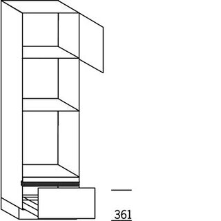 Prog. greeploos Hoge kast voor oven - hoogte 208 cm