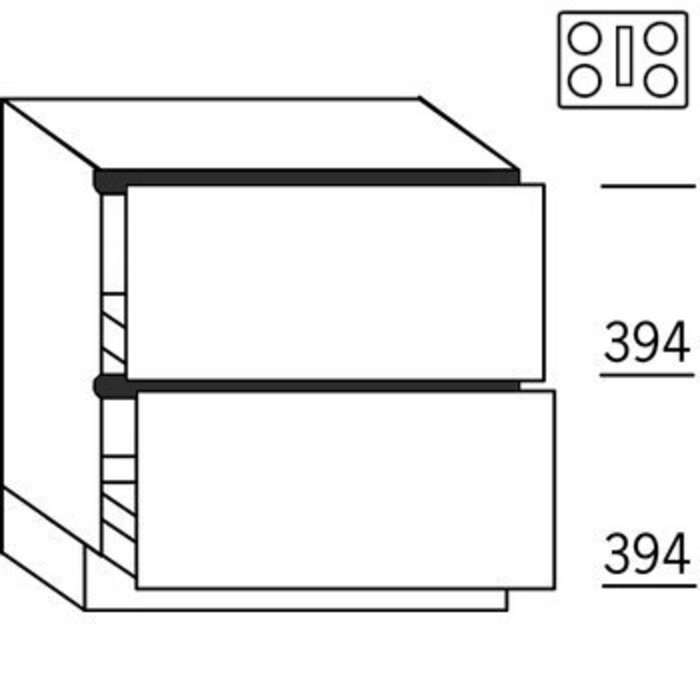 Greeploos Onderkast voor kookplaat met afzuiging