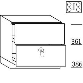 Systemat 'greeploos OneLine' Onderkast OneLine voor kookplaat met afzuiging