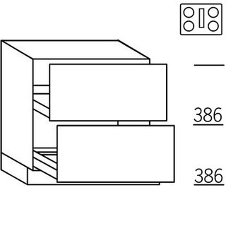Greep op front Onderkast voor kookplaat met afzuiging - hoogte 78 cm