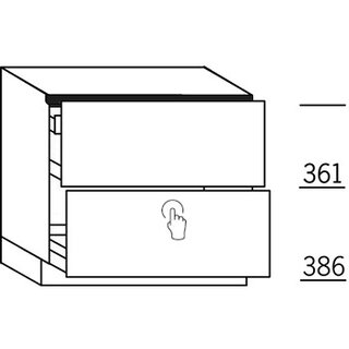 Greeploos OneLine Onderkast OneLine met korven en binnenlade - hoogte 78 cm