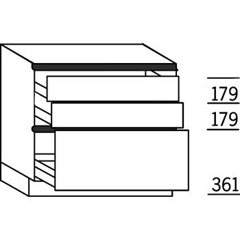 Systemat 'greeploos' Onderkast, 2 laden, 2 korf