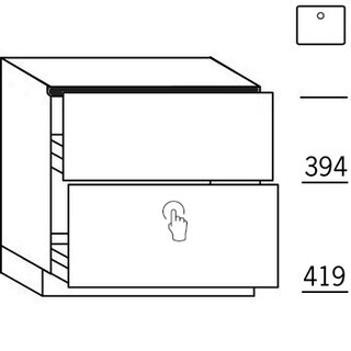 Systemat 'greeploos OneLine' Onderkast OneLine met korven voor spoelbak