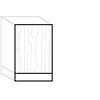 Rugwandpaneel met plint voor onderkasten, prijs per m² prijs per 10 cm lengte (op maat gemaakt)