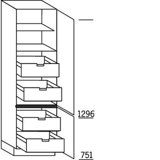 Prog. greeploos Hoge kast voorraad - hoogte 208 cm