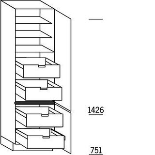 Prog. greeploos Hoge kast voorraad - hoogte 221 cm