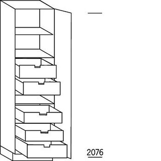HÄCKER Systemat Hoge kast voorraad, 1 doorlopende deur