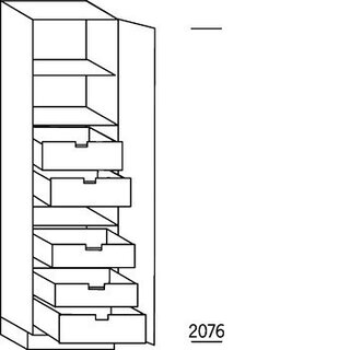 Systemat 'met greep' Hoge kast voorraad - 208 cm
