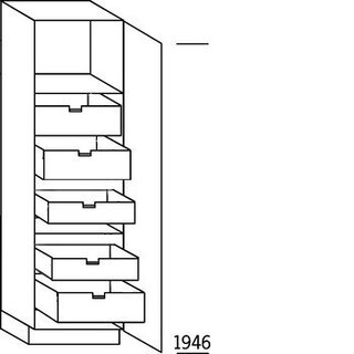 HÄCKER Systemat 'met greep' Hoge kast voorraad