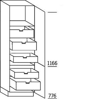 HÄCKER Systemat 'met greep' Hoge kast voorraad