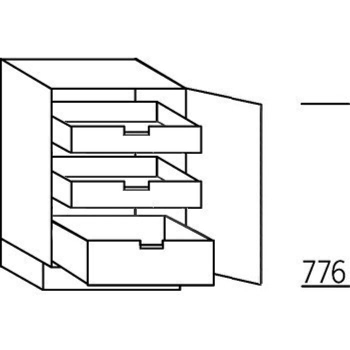 HÄCKER Systemat Onderkast met binnenladen en binnenkorf (165° scharnieren!)