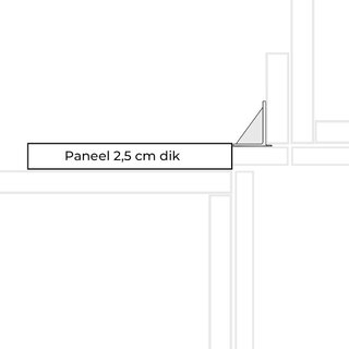 HÄCKER Systemat Paneel 2,5 cm dik - voor hoekoplossing bij greeploze onderkasten