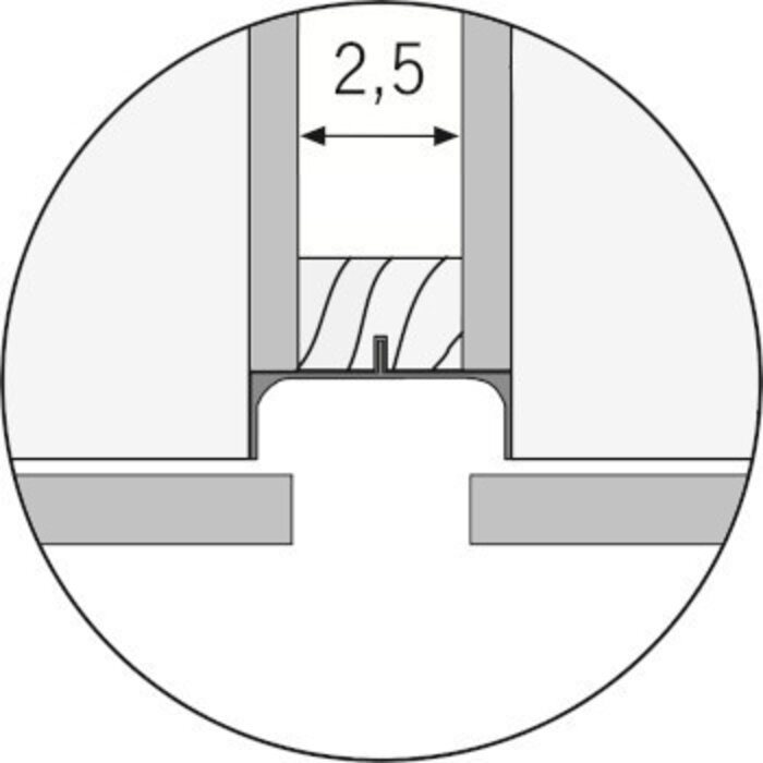 Greeploos Verticale greep (C-model) voor tussen twee hoge kasten