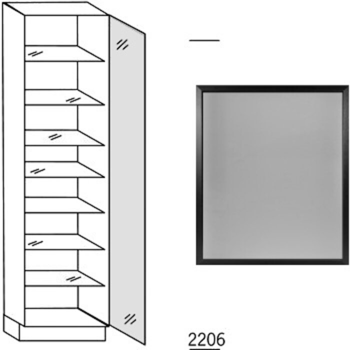 HÄCKER Systemat Hoge keukenkast 221 cm hoog, met glasdeur