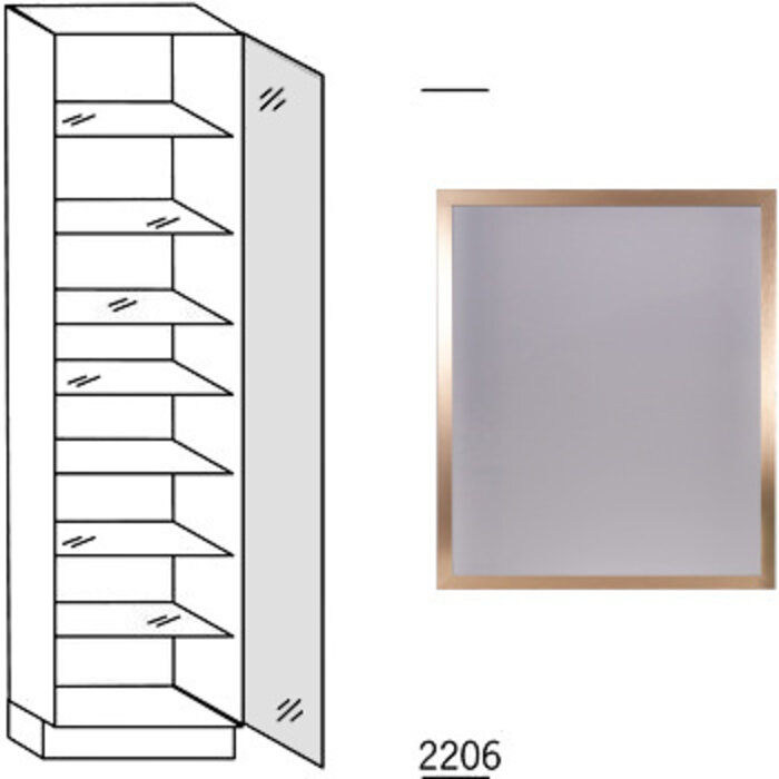 HÄCKER Systemat Hoge keukenkast 221 cm hoog, met glasdeur