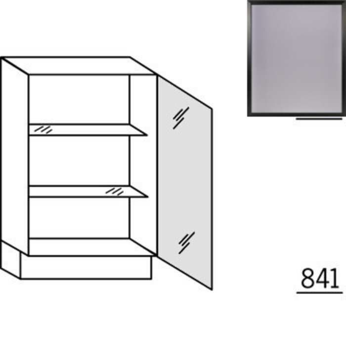 HÄCKER Systemat Ondiepe onderkast met glasdeur