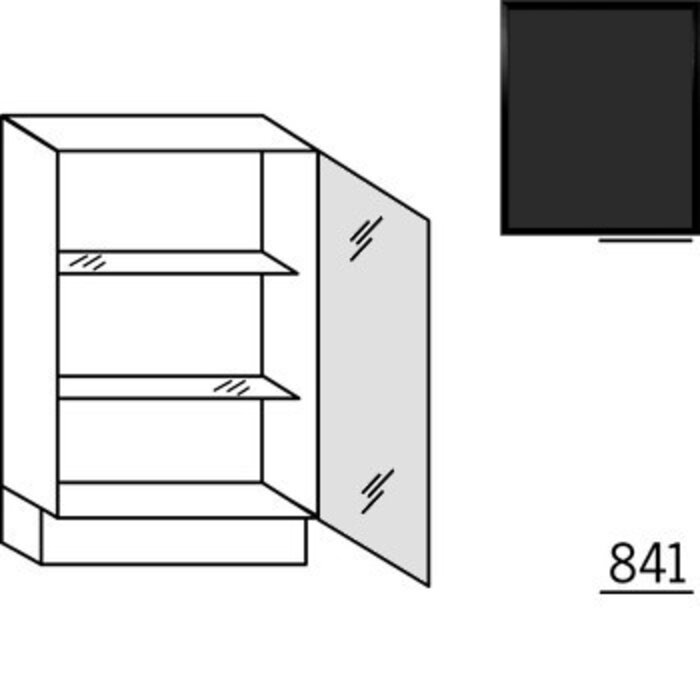 HÄCKER Systemat Ondiepe onderkast met glasdeur