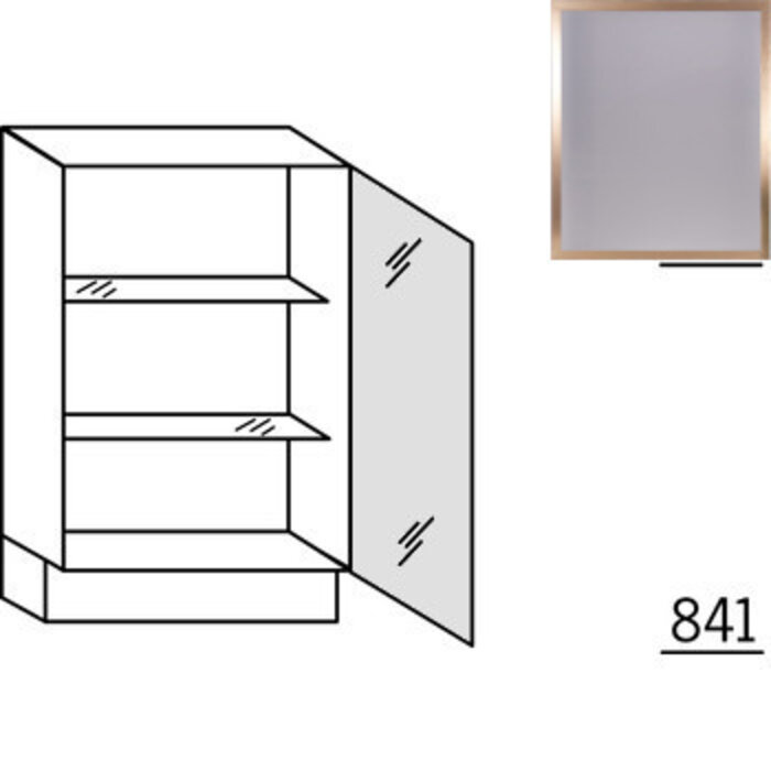 HÄCKER Systemat Ondiepe onderkast met glasdeur