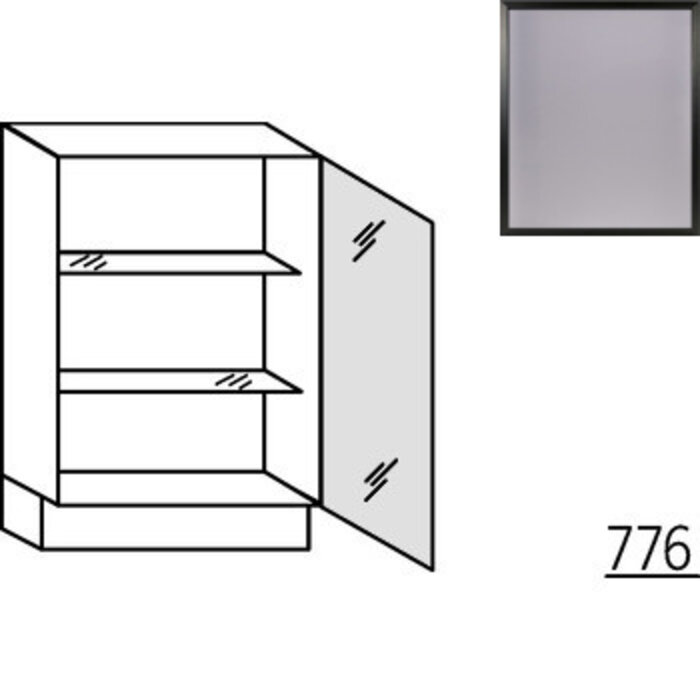 HÄCKER Systemat Ondiepe onderkast met glasdeur