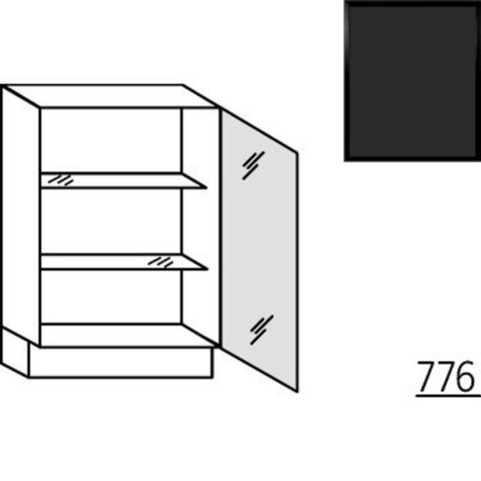 HÄCKER Systemat Ondiepe onderkast met glasdeur
