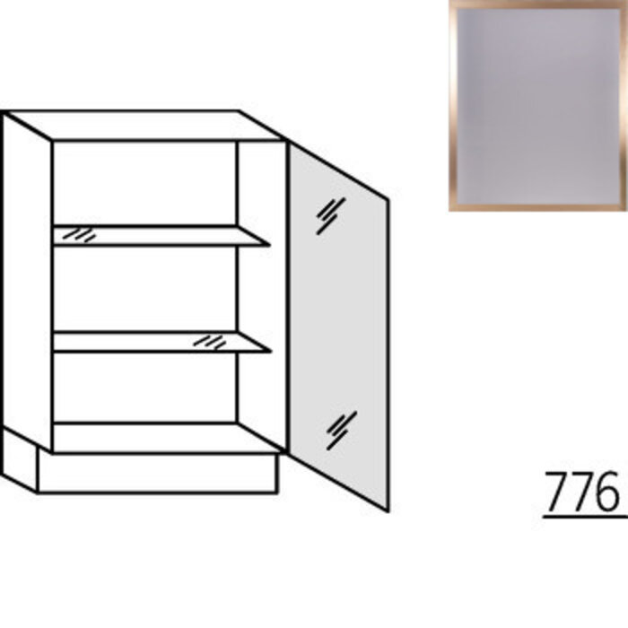 HÄCKER Systemat Ondiepe onderkast met glasdeur